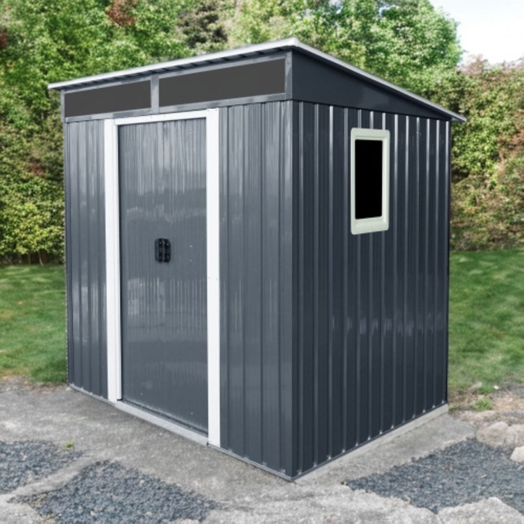 Livaca Outdoor Storage Shed, Weatherproof Tool Shed With Metal
